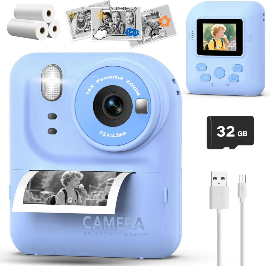 teslahero kids camera instant print